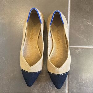 Rothy's Beige and Black Flats